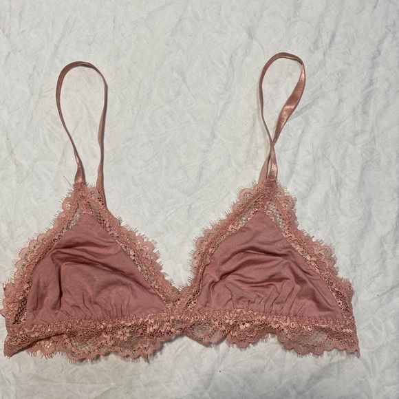 NEW Free People FP Intimately Bralette Medium Pink Lace Bra Lacy Triangle Floral - Picture 8 of 9